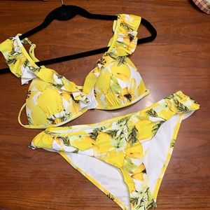 Ruffled Lemon Bathing Suit